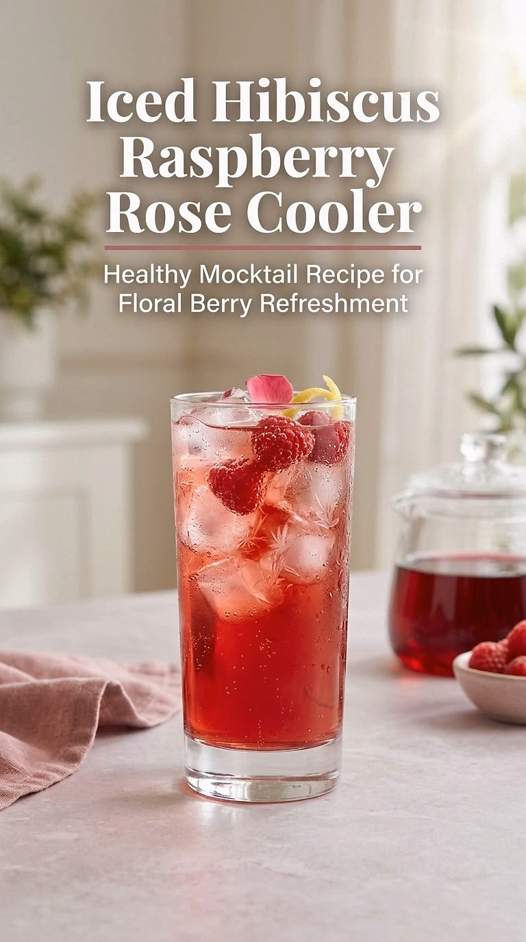 Iced Hibiscus Raspberry Rose Cooler