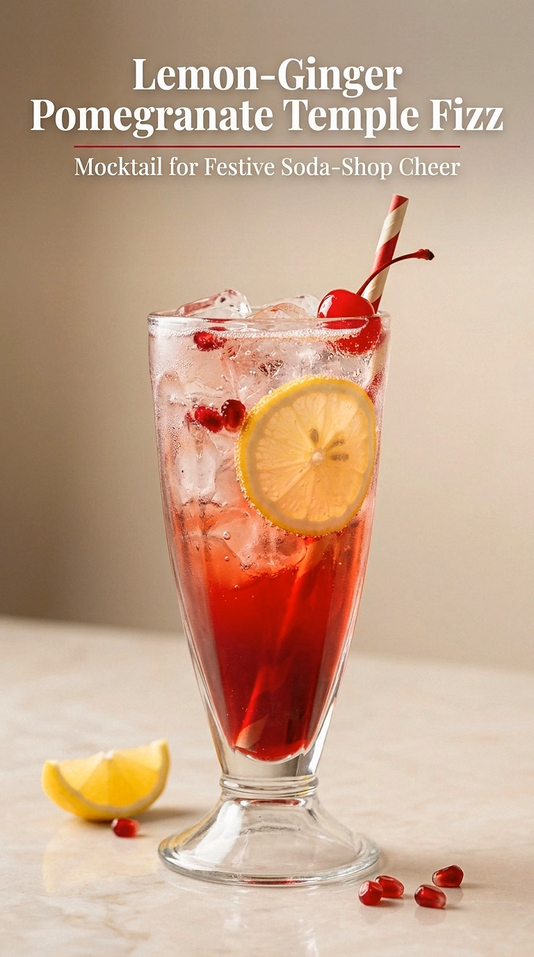 Lemon-Ginger Pomegranate Temple Fizz