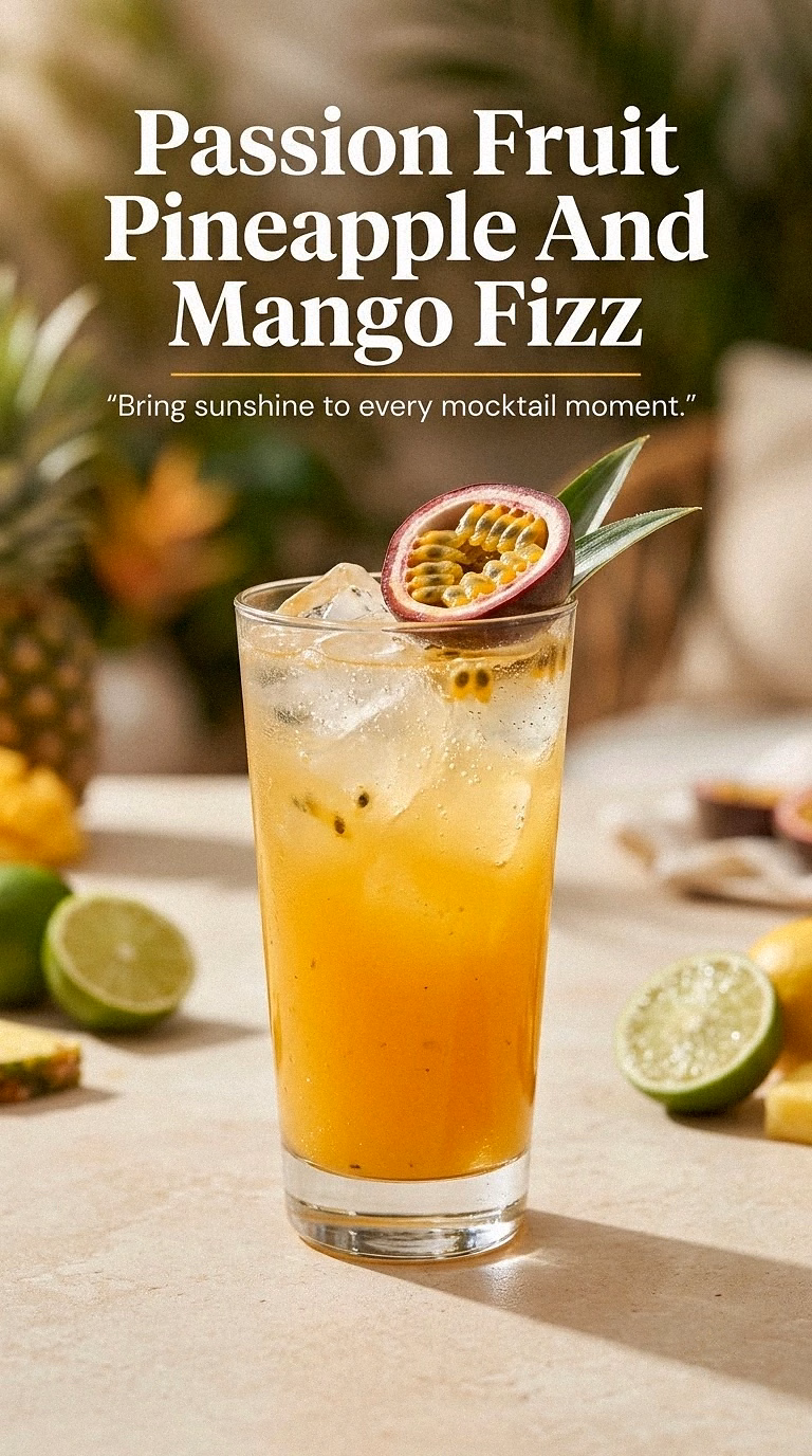 Passion Fruit Pineapple And Mango Fizz