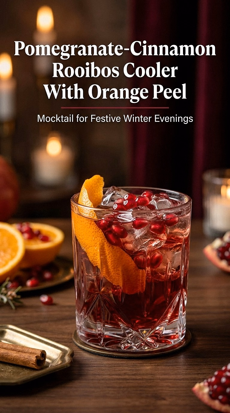 Pomegranate-Cinnamon Rooibos Cooler With Orange Peel