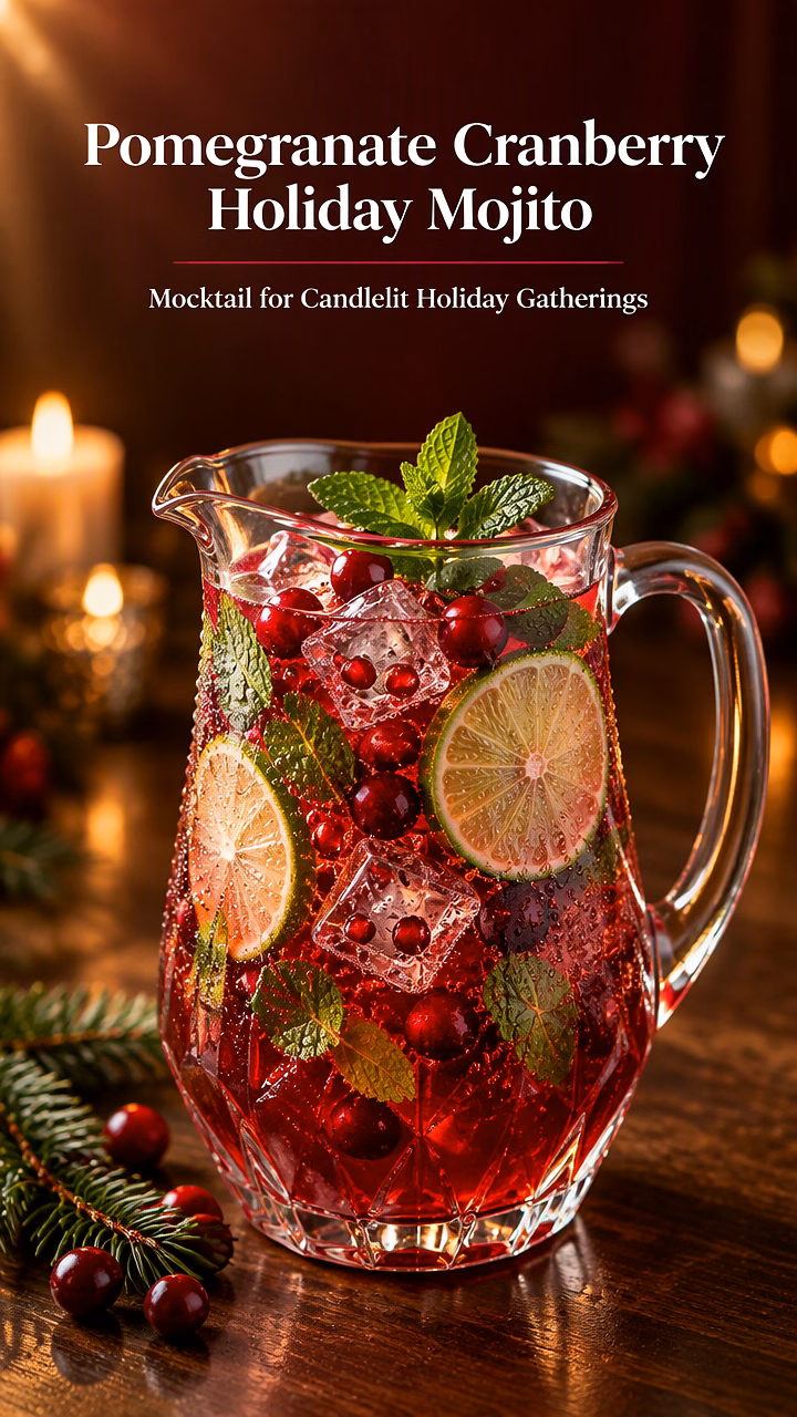 Pomegranate Cranberry Holiday Mojito