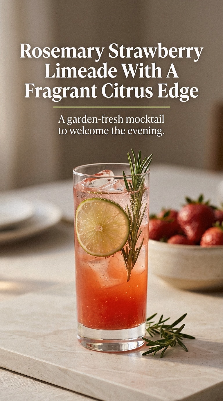 Rosemary Strawberry Limeade With A Fragrant Citrus Edge