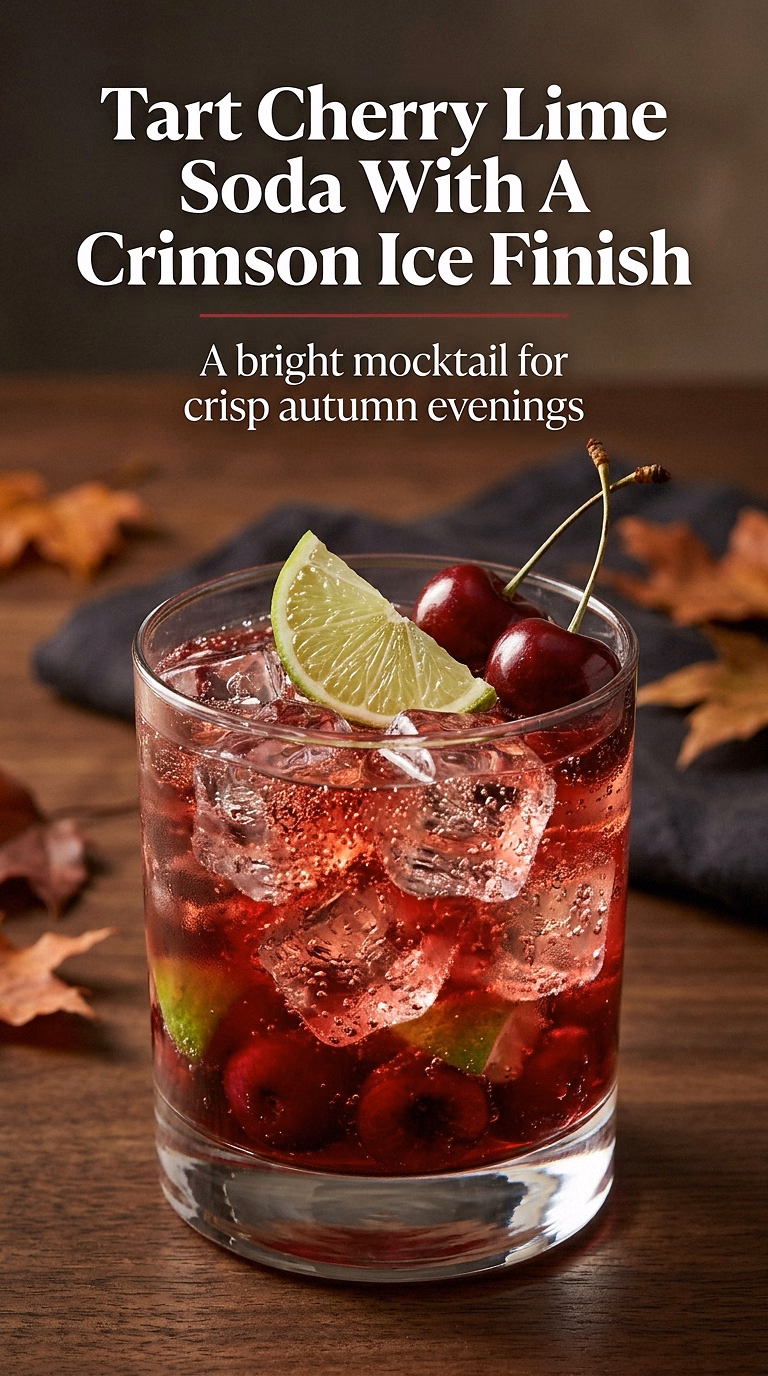 Tart Cherry Lime Soda With A Crimson Ice Finish