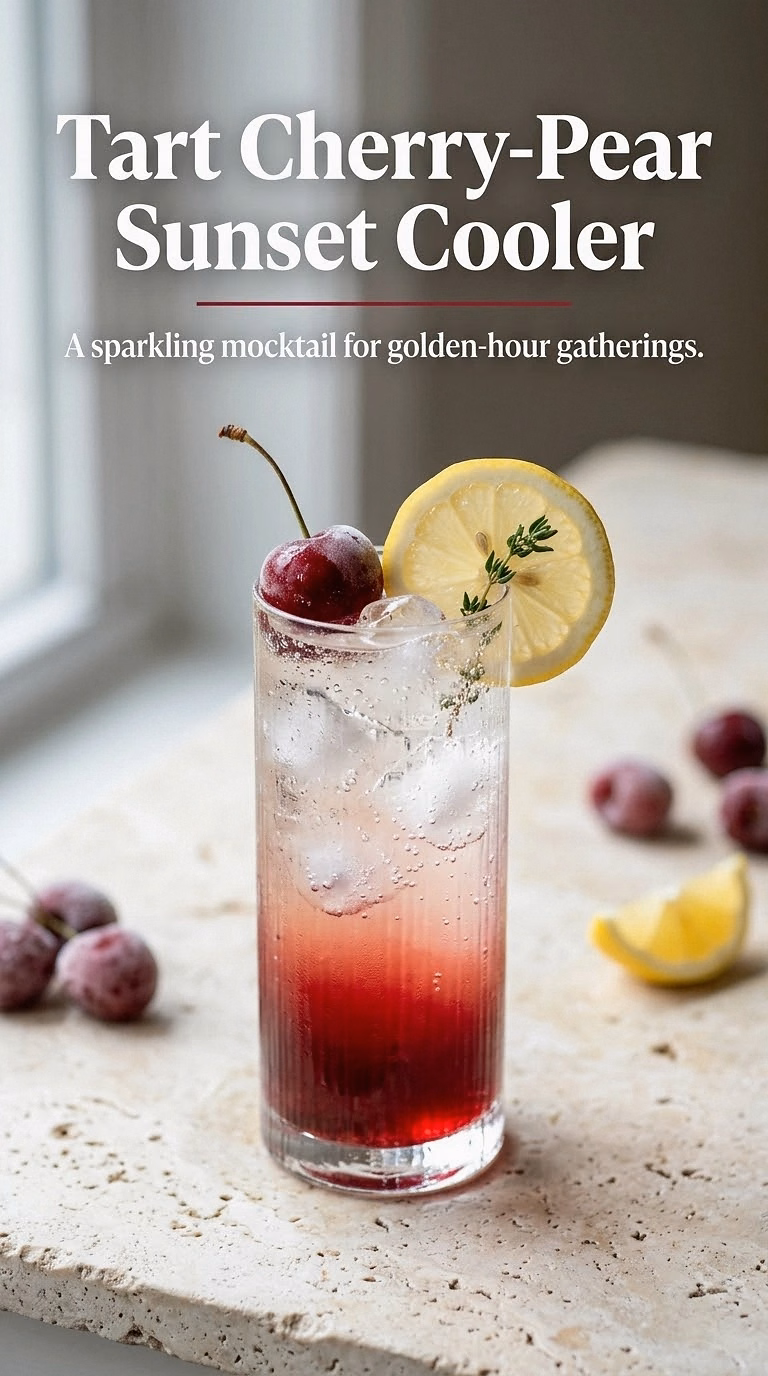 Tart Cherry-Pear Sunset Cooler