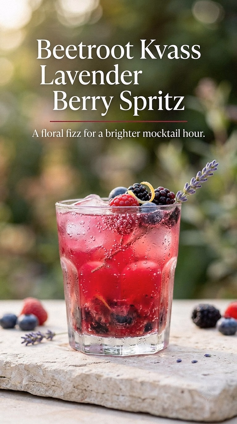 Beetroot Kvass Lavender Berry Spritz