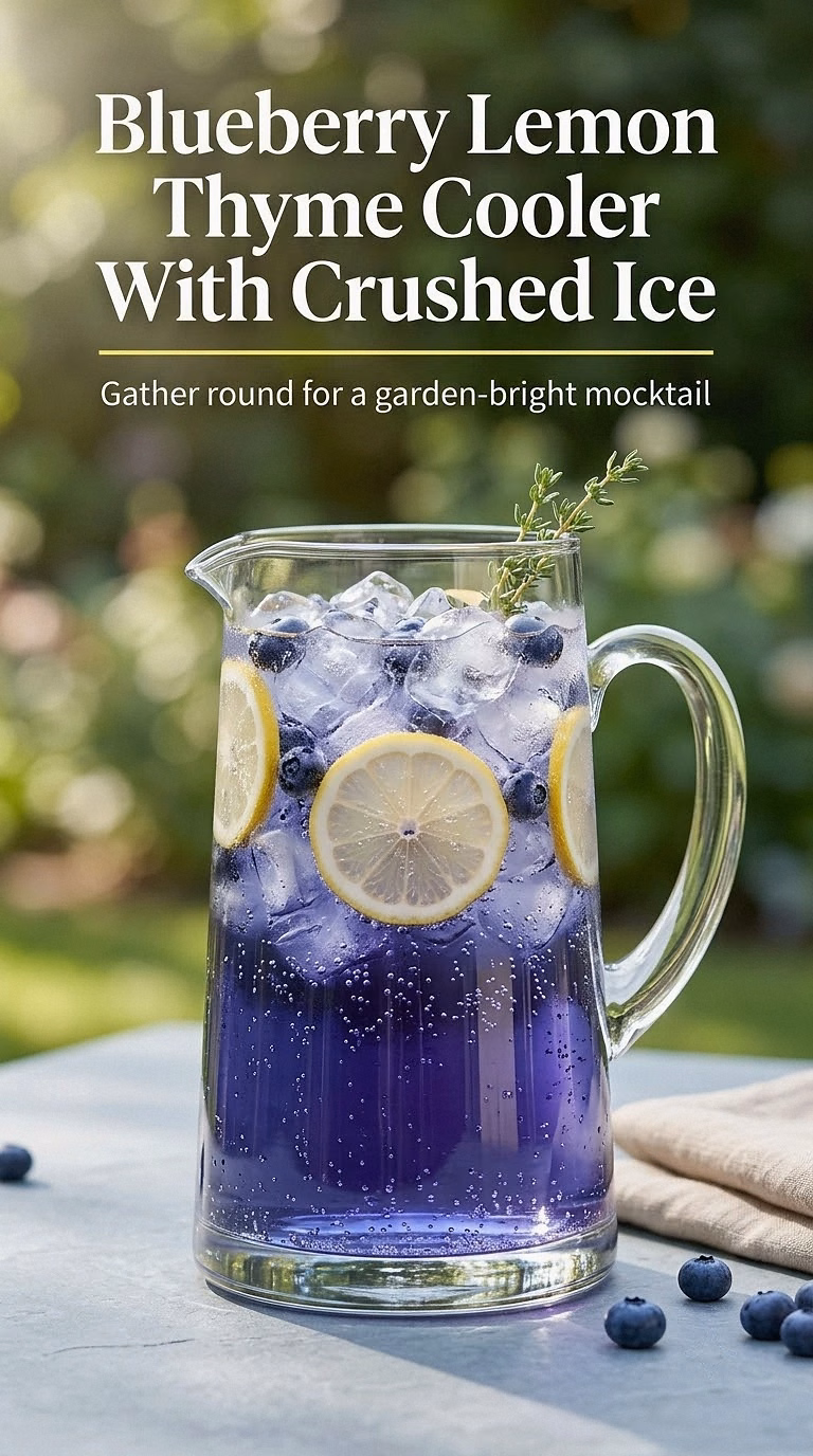 Blueberry Lemon Thyme Cooler With Crushed Ice