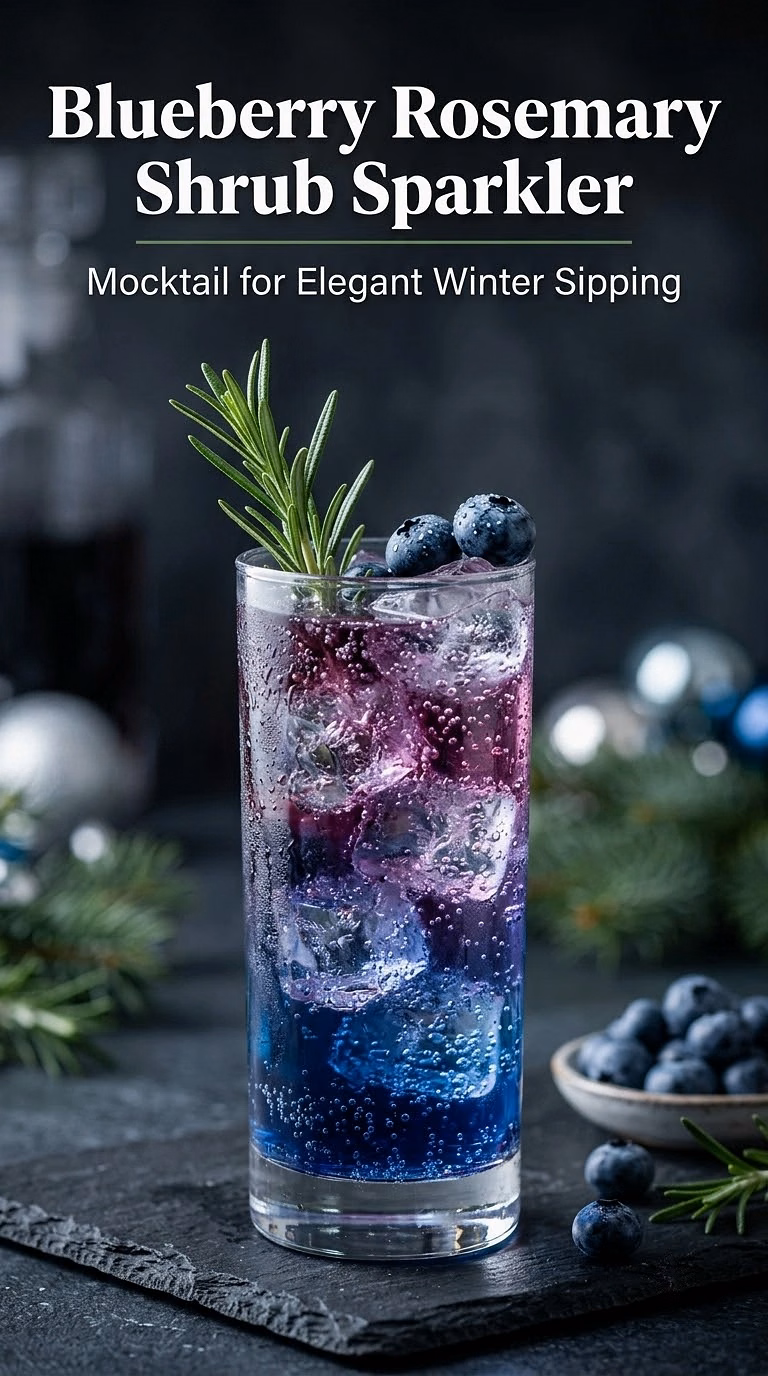 Blueberry Rosemary Shrub Sparkler