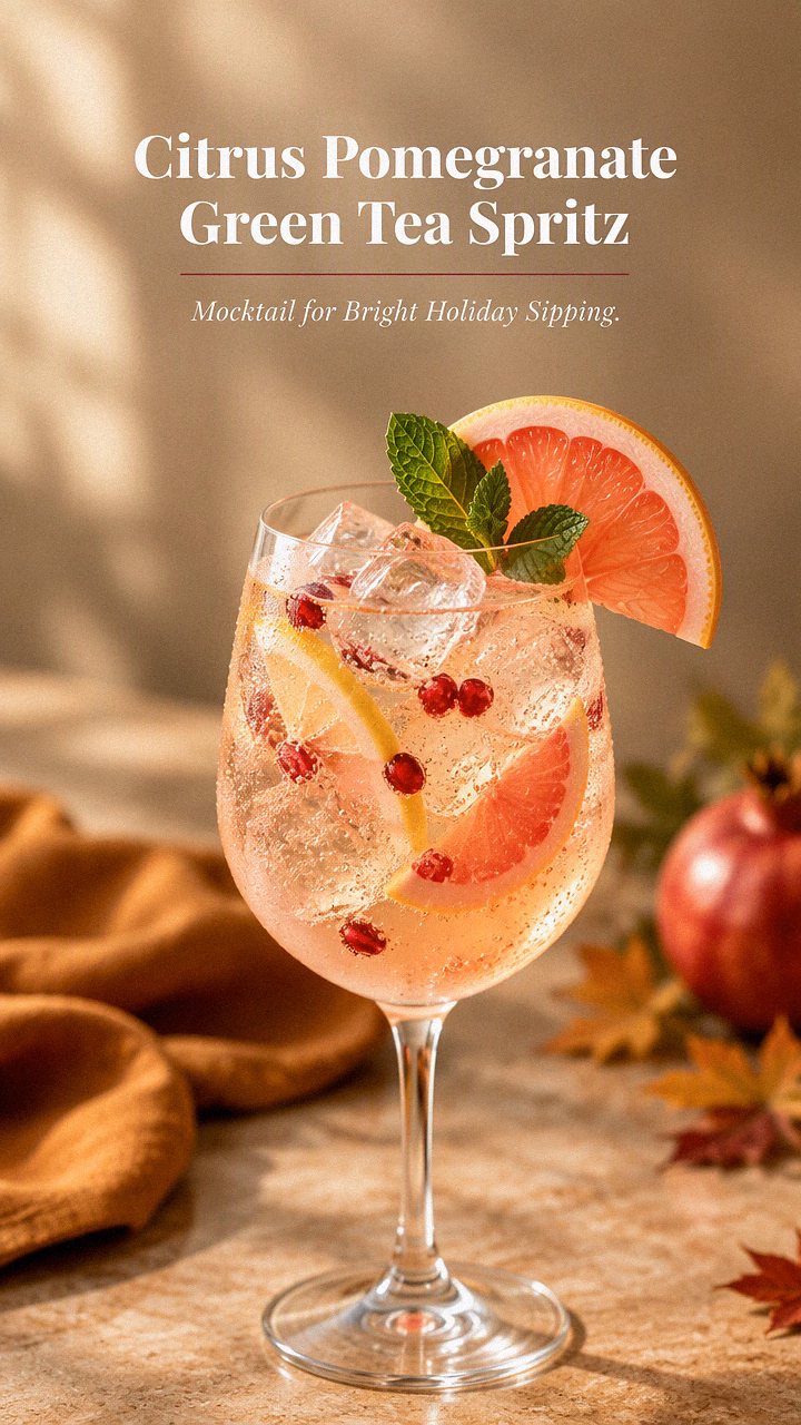 Citrus Pomegranate Green Tea Spritz