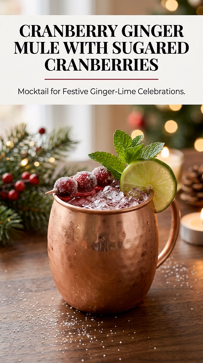 Cranberry Ginger Mule With Sugared Cranberries