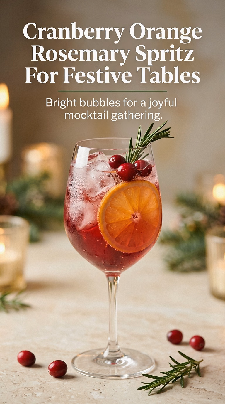 Cranberry Orange Rosemary Spritz For Festive Tables