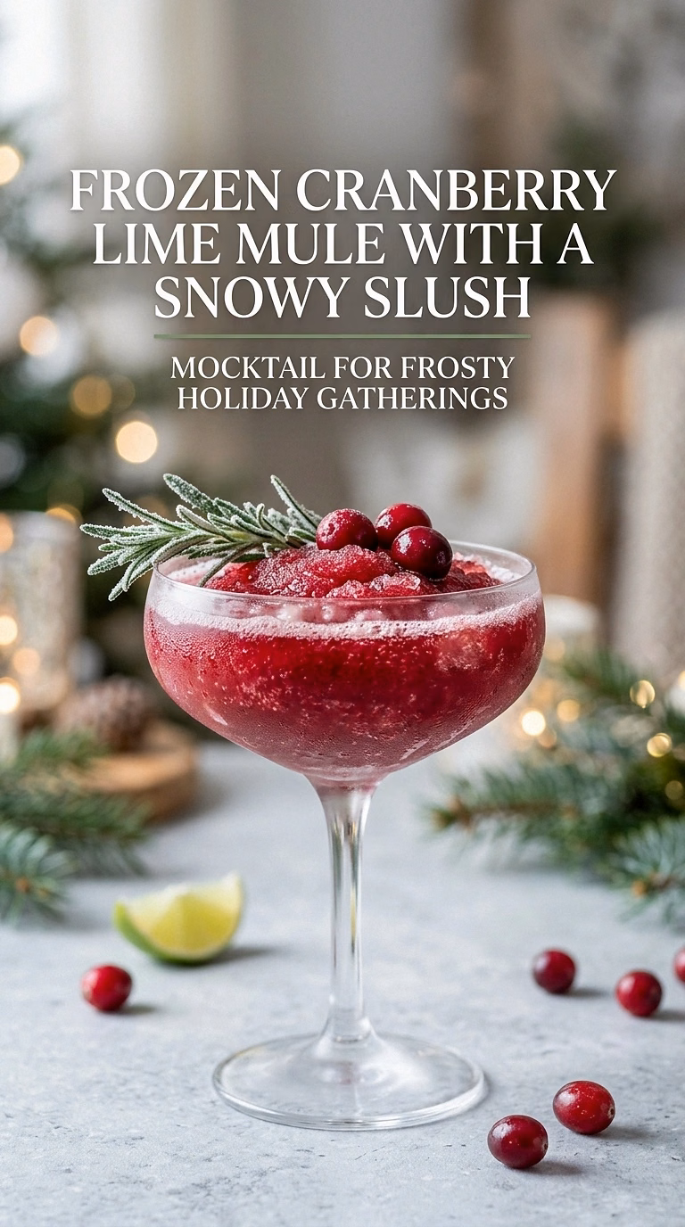 Frozen Cranberry Lime Mule With a Snowy Slush