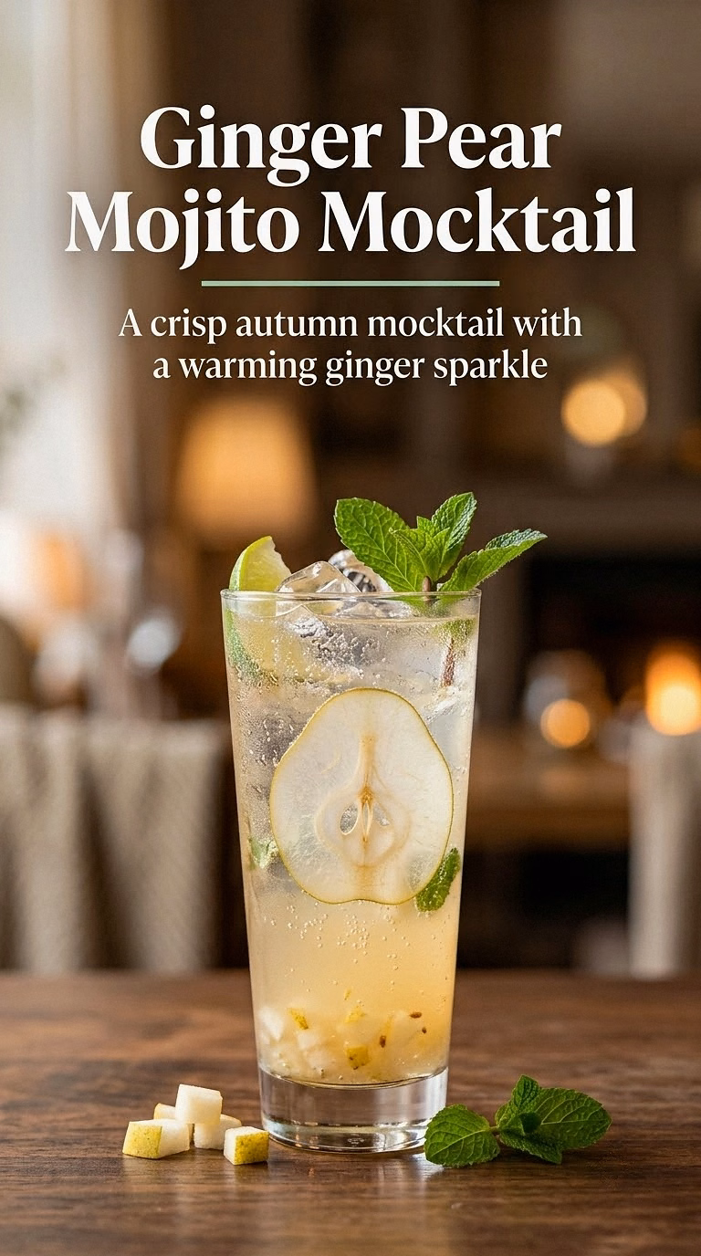 Ginger Pear Mojito Mocktail