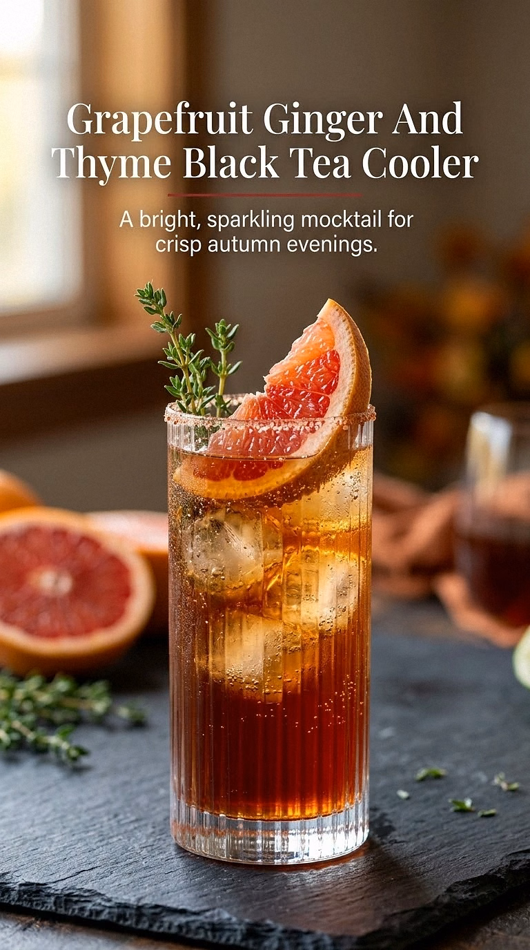 Grapefruit Ginger And Thyme Black Tea Cooler