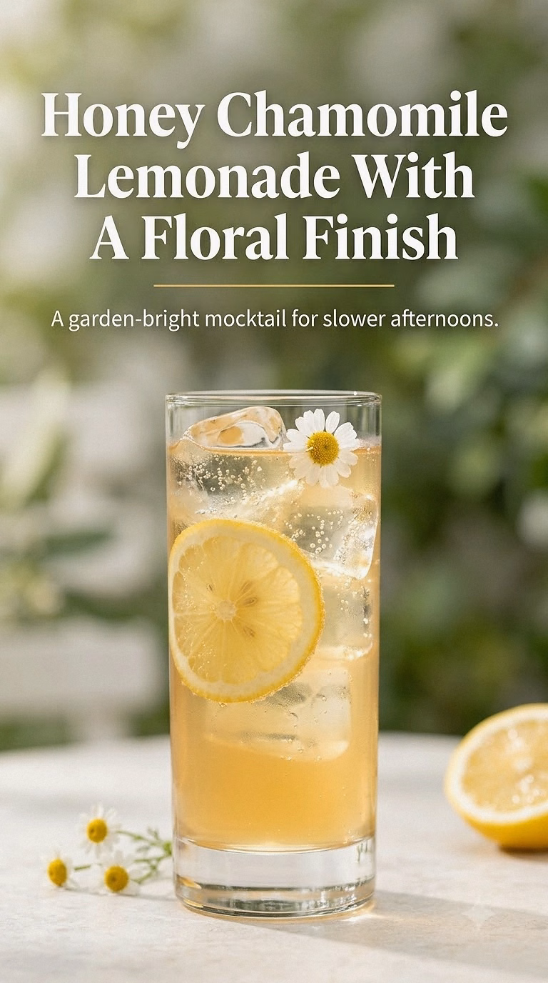 Honey Chamomile Lemonade With A Floral Finish