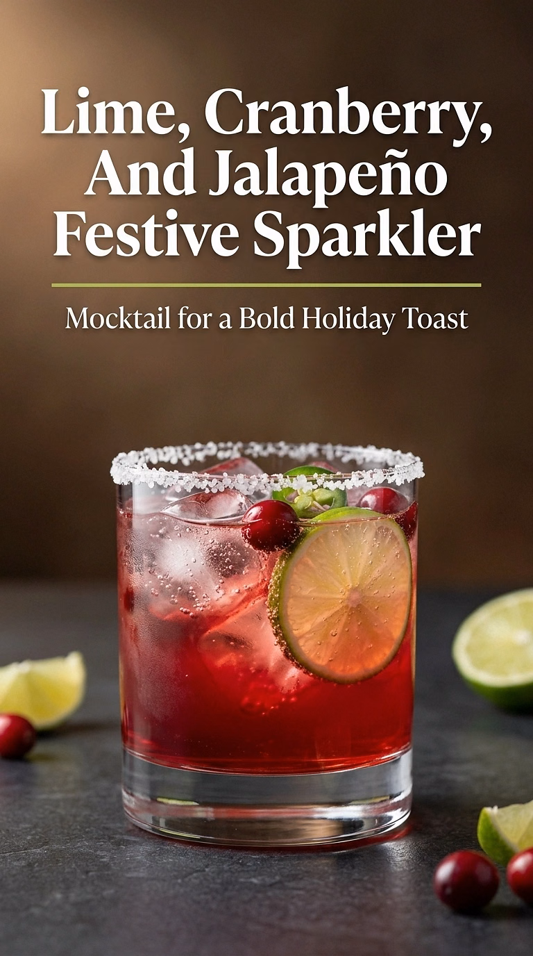 Lime, Cranberry, And Jalapeño Festive Sparkler
