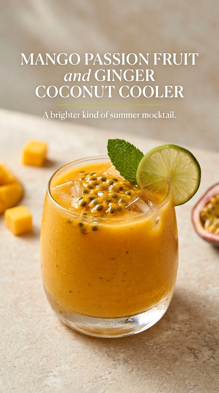 Mango Passion Fruit and Ginger Coconut Cooler
