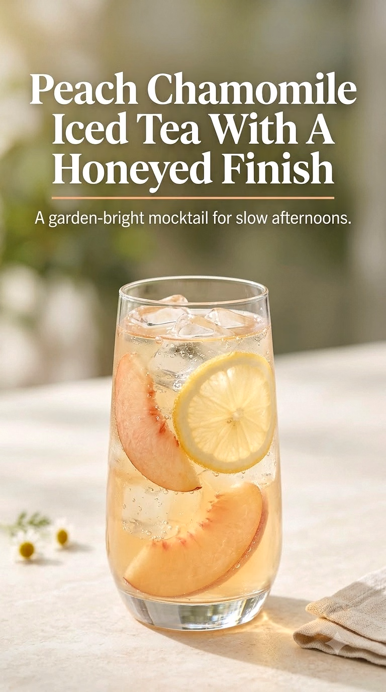 Peach Chamomile Iced Tea With A Honeyed Finish