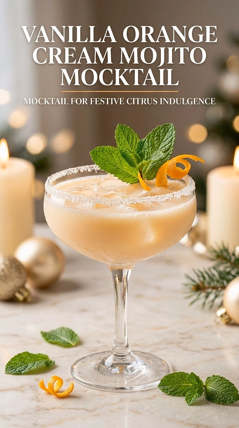 Vanilla Orange Cream Mojito Mocktail