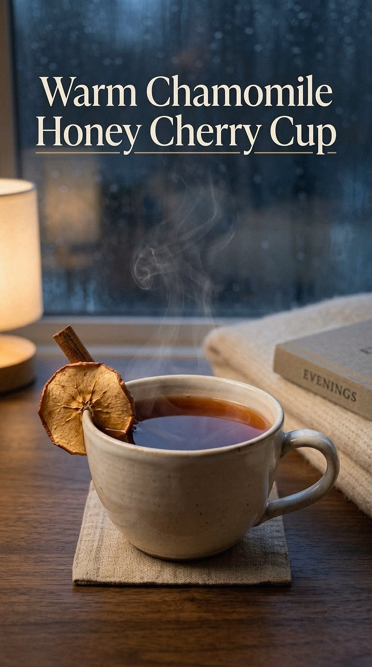 Warm Chamomile Honey Cherry Cup