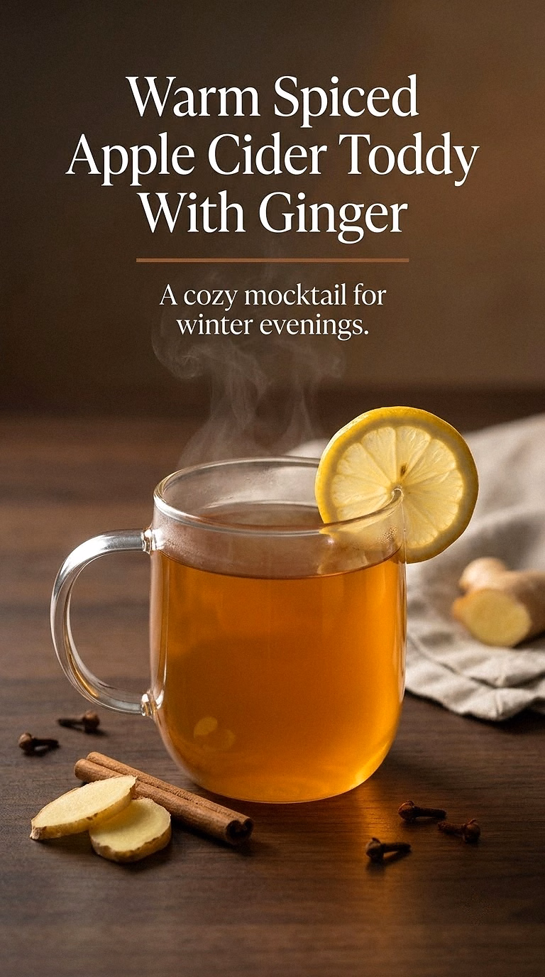 Warm Spiced Apple Cider Toddy With Ginger