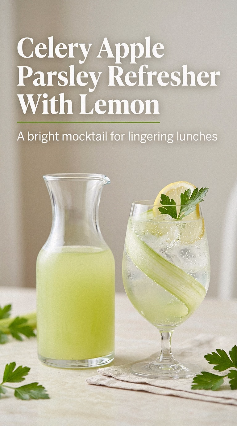 Celery Apple Parsley Refresher With Lemon