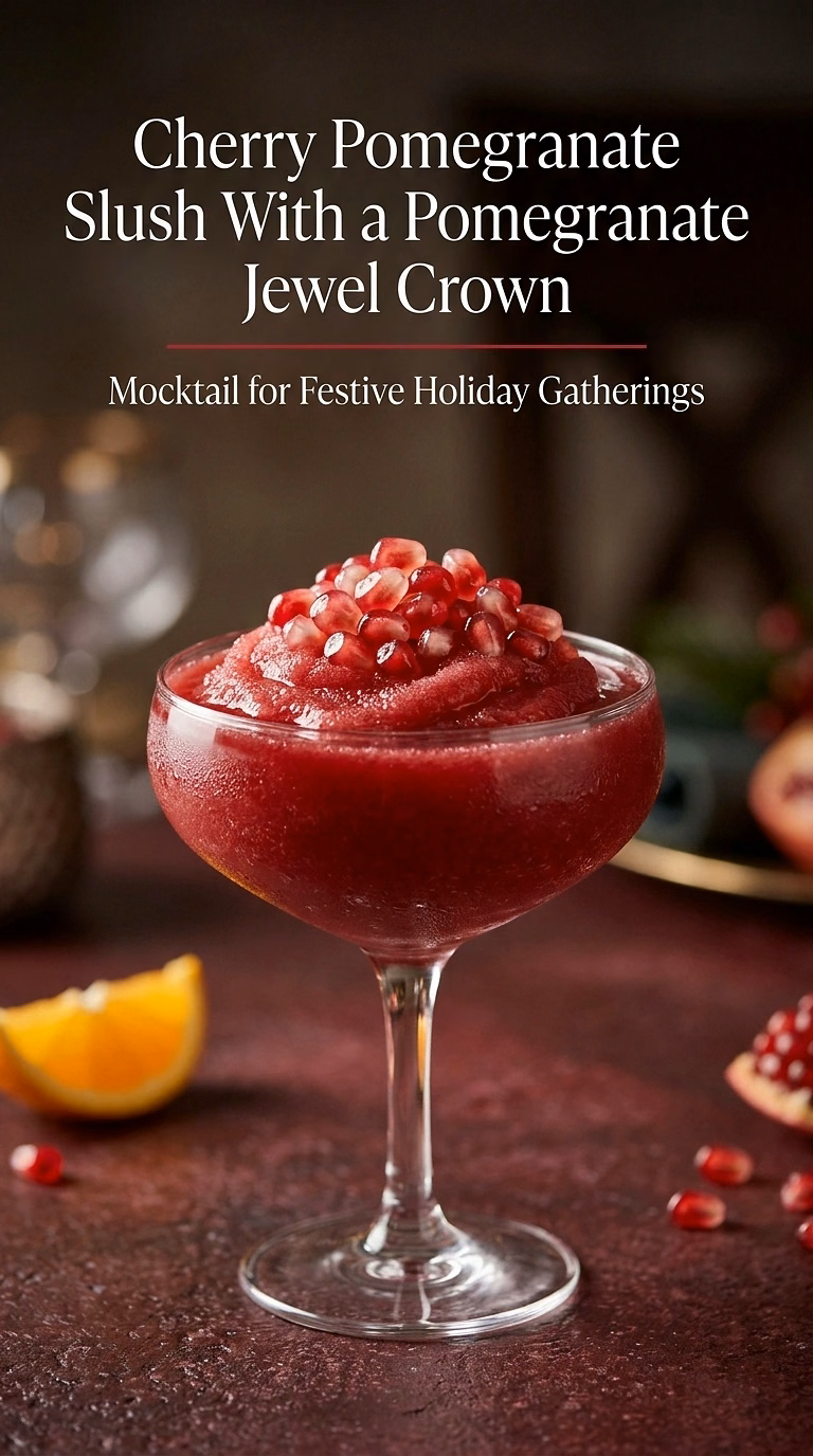 Cherry Pomegranate Slush With a Pomegranate Jewel Crown