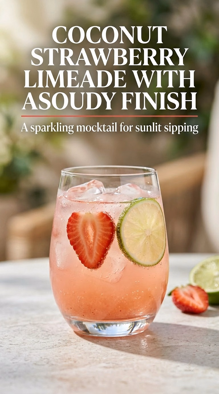 Coconut Strawberry Limeade With A Soft Cloudy Finish