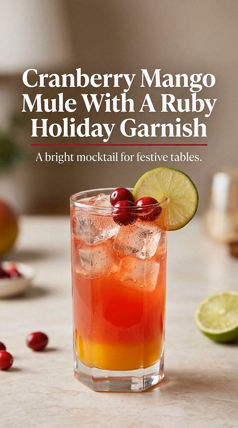 Cranberry Mango Mule With A Ruby Holiday Garnish