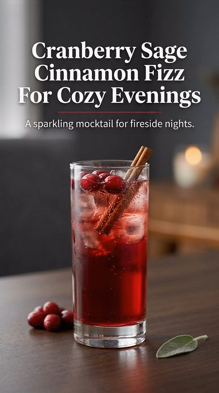 Cranberry Sage Cinnamon Fizz For Cozy Evenings