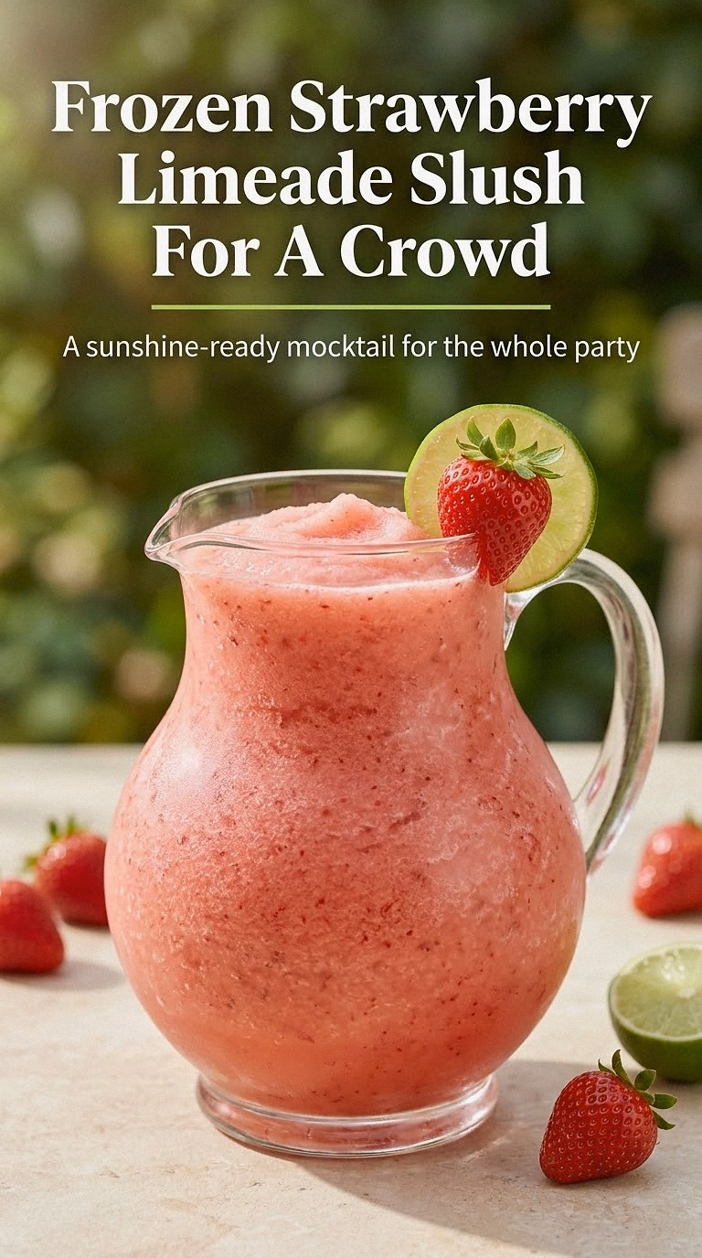 Frozen Strawberry Limeade Slush For A Crowd