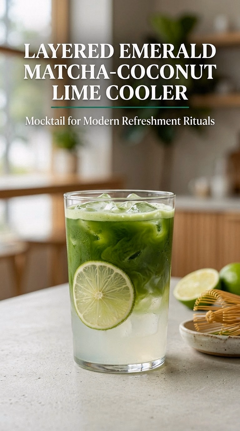 Layered Emerald Matcha-Coconut Lime Cooler