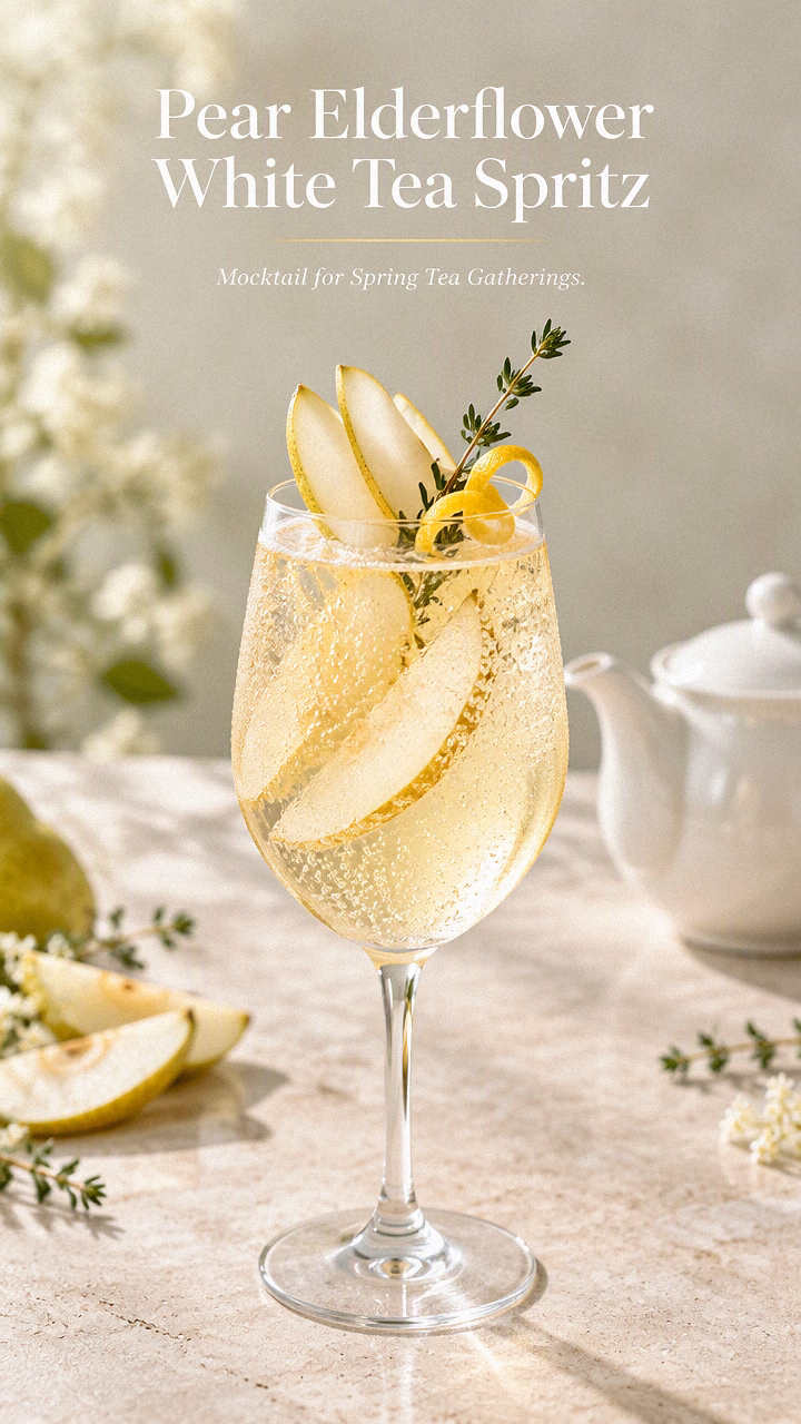 Pear Elderflower White Tea Spritz