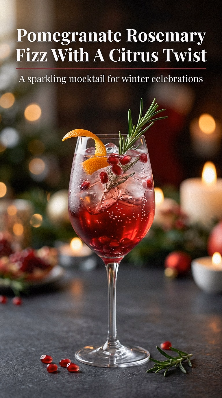 Pomegranate Rosemary Fizz With A Citrus Twist