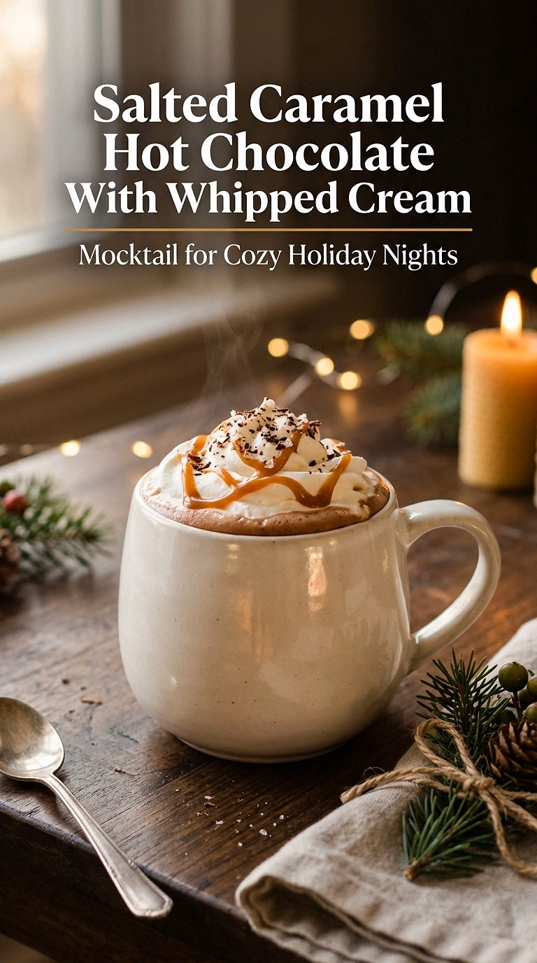 Salted Caramel Hot Chocolate With Whipped Cream