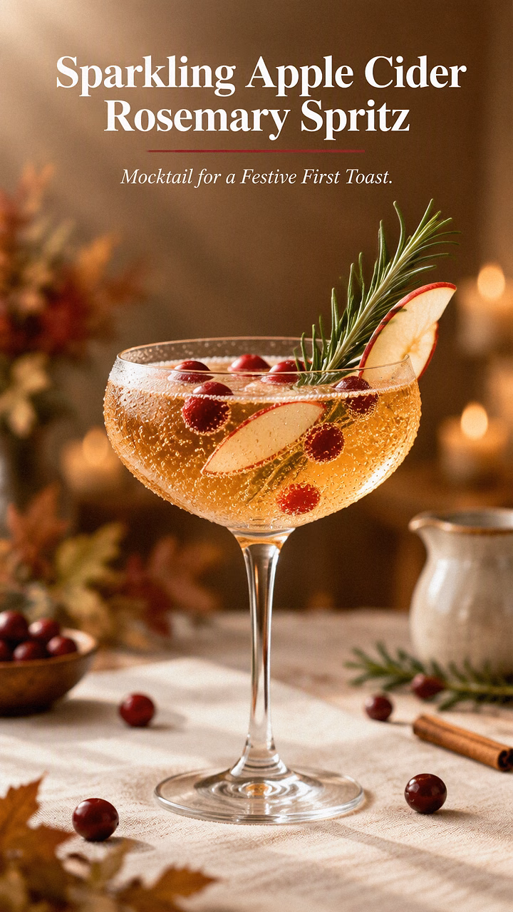 Sparkling Apple Cider Rosemary Spritz