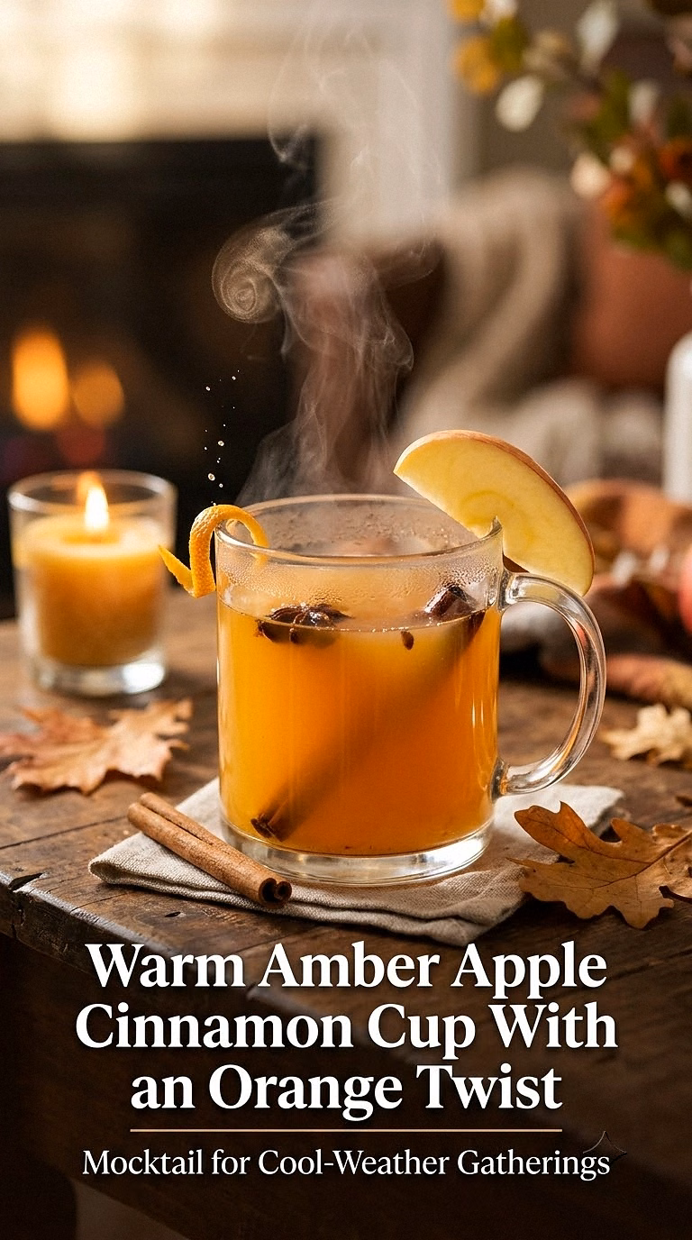 Warm Amber Apple Cinnamon Cup With an Orange Twist