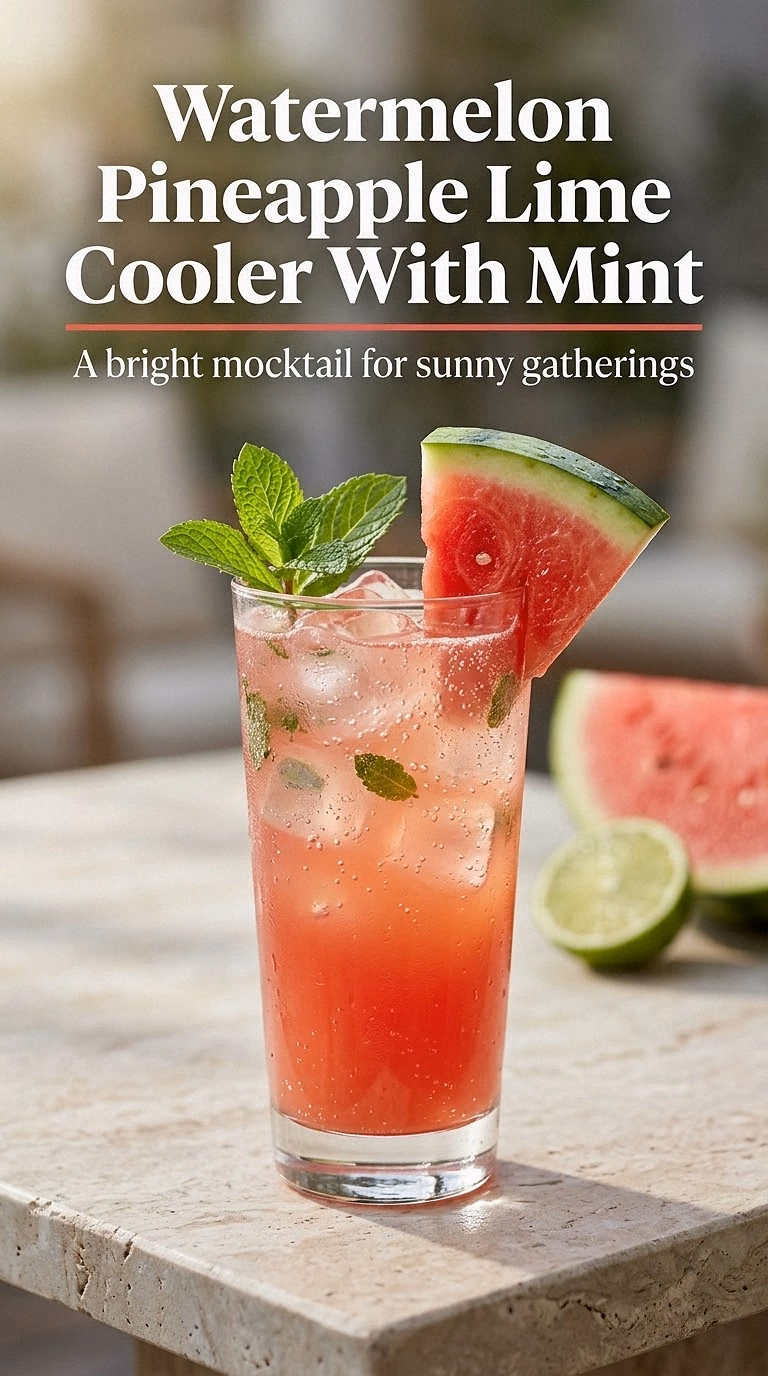 Watermelon Pineapple Lime Cooler With Mint