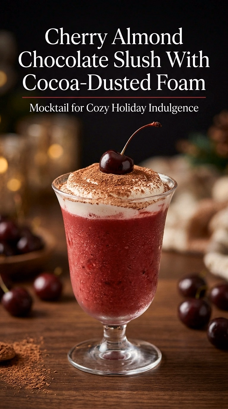 Cherry Almond Chocolate Slush With Cocoa-Dusted Foam