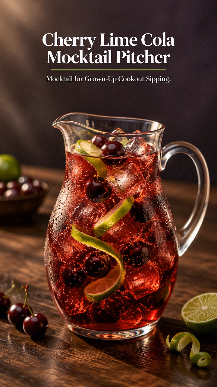 Cherry Lime Cola Mocktail Pitcher