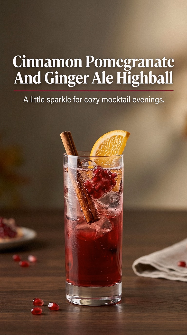 Cinnamon Pomegranate And Ginger Ale Highball