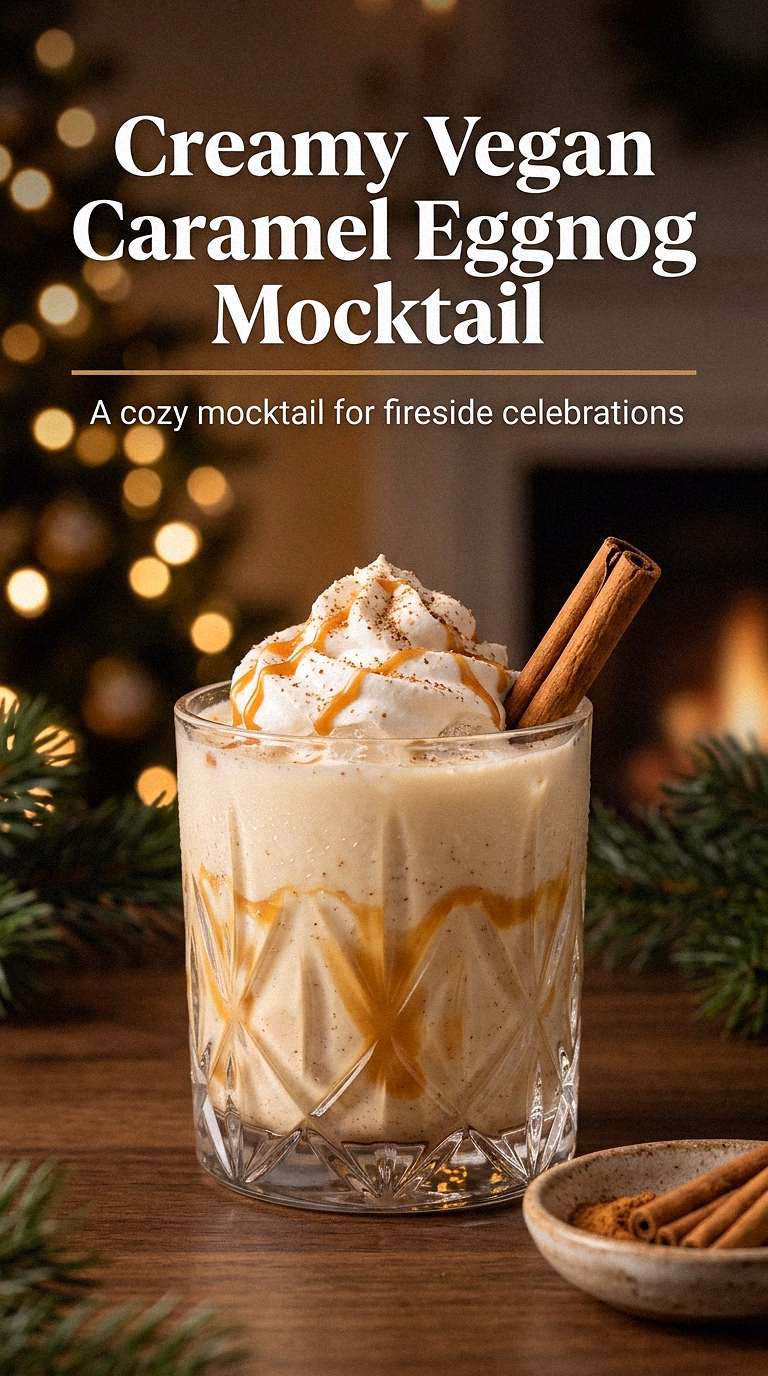 Creamy Vegan Caramel Eggnog Mocktail