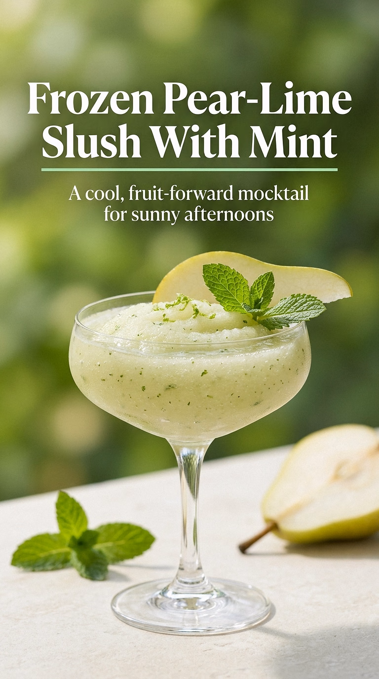 Frozen Pear-Lime Slush With Mint