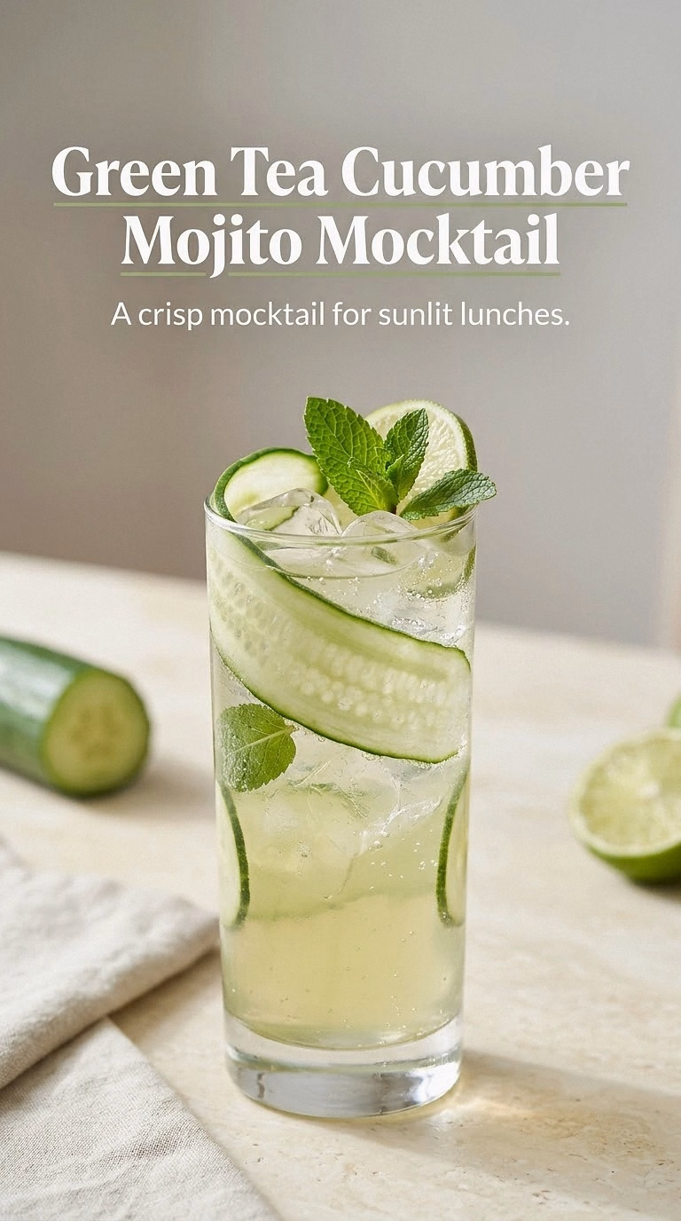 Green Tea Cucumber Mojito Mocktail