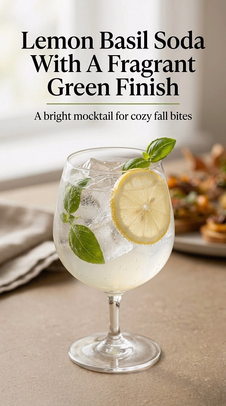 Lemon Basil Soda With A Fragrant Green Finish