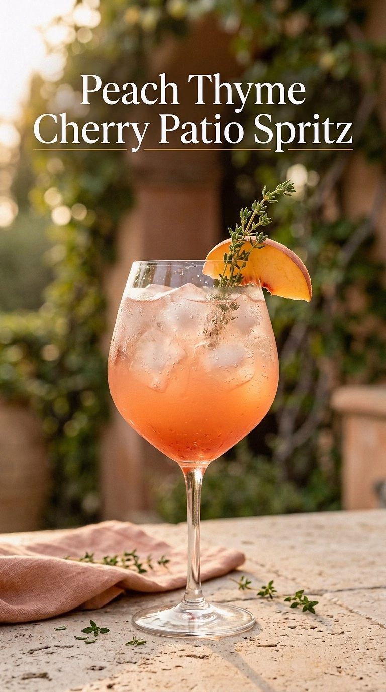 Peach Thyme Cherry Patio Spritz