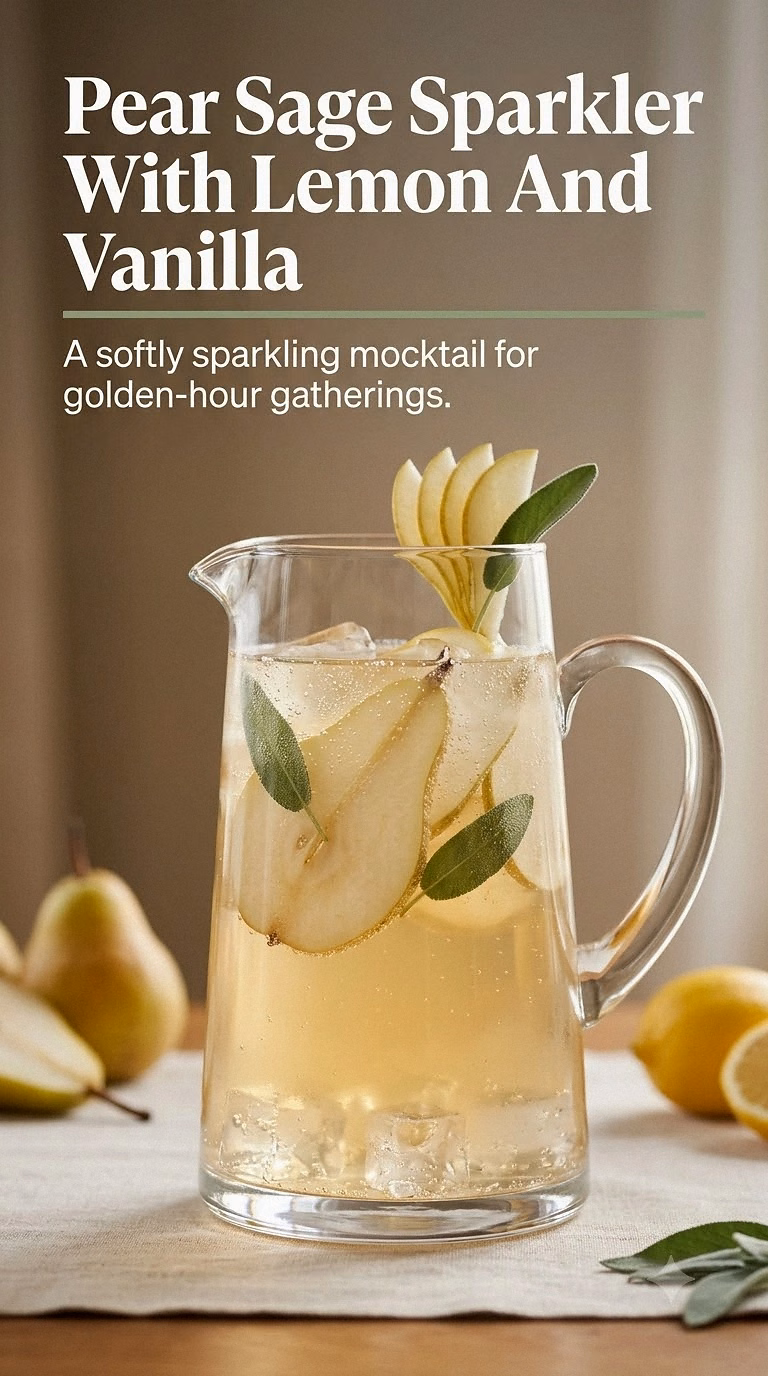 Pear Sage Sparkler With Lemon And Vanilla