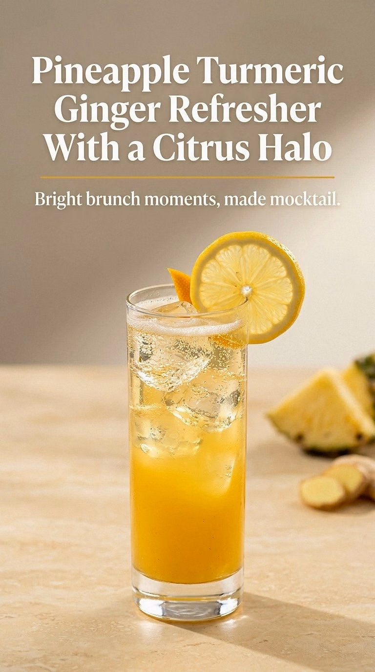 Pineapple Turmeric Ginger Refresher With a Citrus Halo