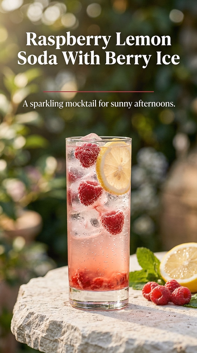 Raspberry Lemon Soda With Berry Ice