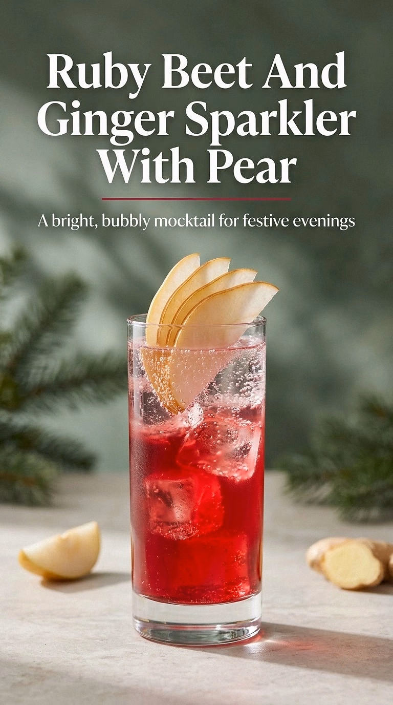 Ruby Beet And Ginger Sparkler With Pear