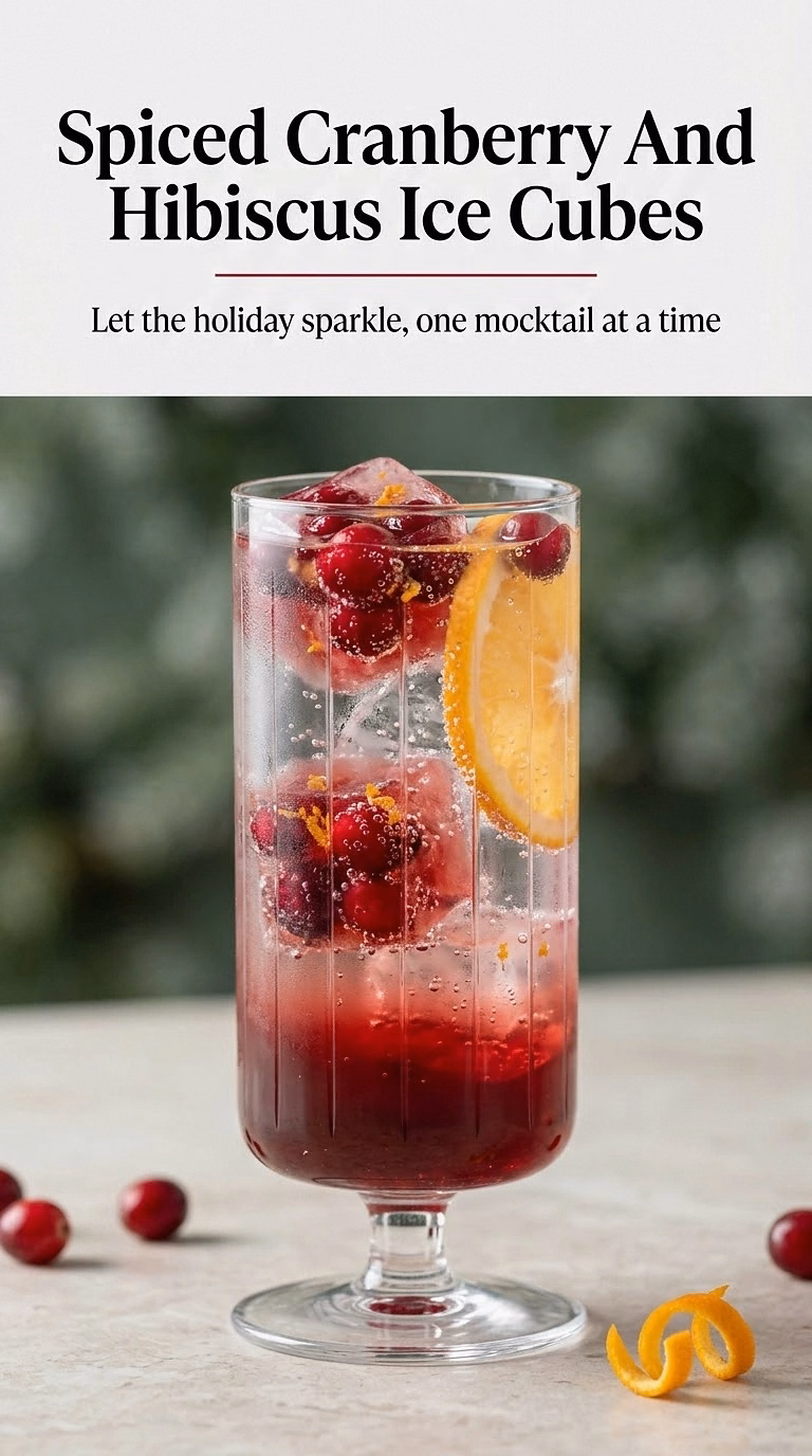 Spiced Cranberry And Hibiscus Ice Cubes